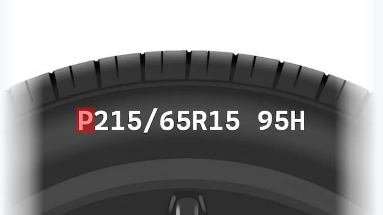Código de pneu destacando o tipo do pneu