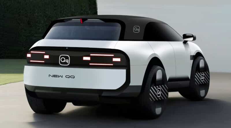 A volta do Chery QQ, vista de traseira.